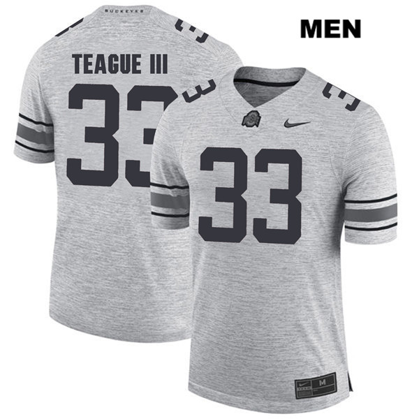 Ohio State Buckeyes Men's Master Teague #33 Gray Authentic Nike College NCAA Stitched Football Jersey UO19F80DP